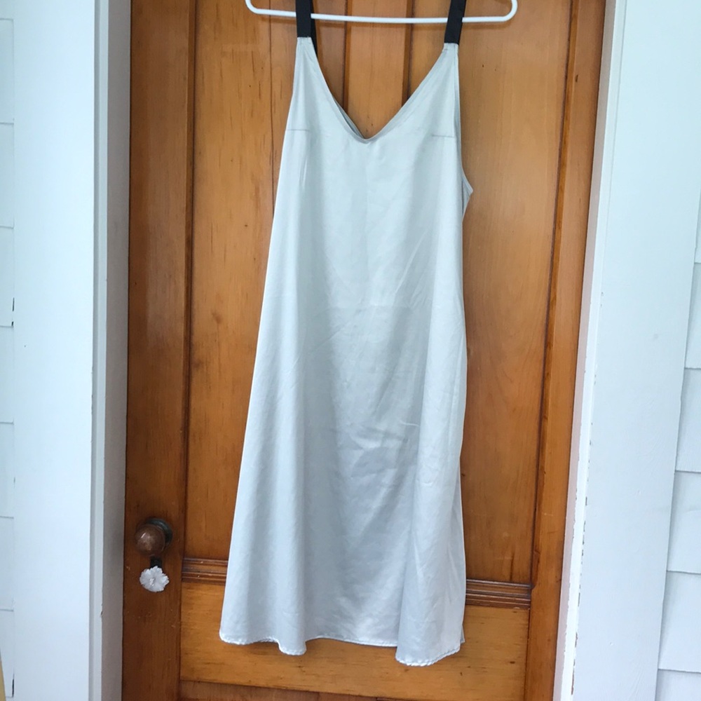 Silky light gray/blue summer dress